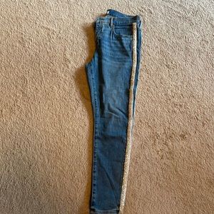 Loft Blue Jeans with decorative sides. Worn only once.